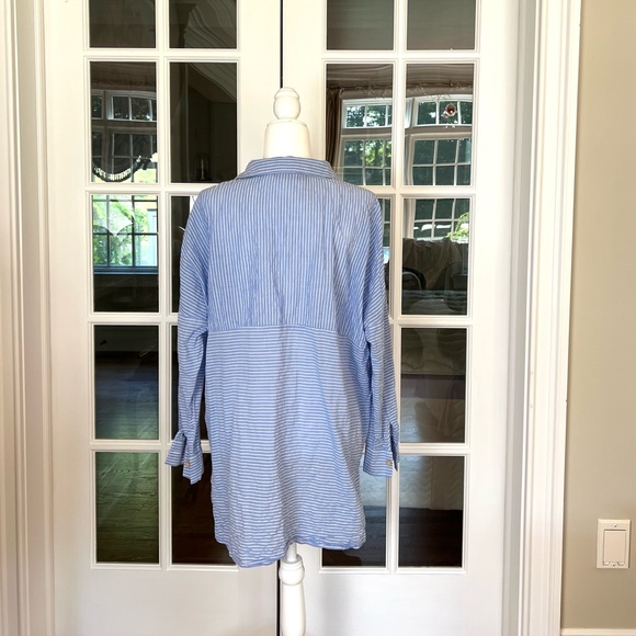 NWOT Zara Striped Linen Tunic Sz L - Picture 3 of 3